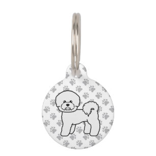 Bichon Frise Süßer Cartoon-Hund & Benutzerdefinier Haustiermarke