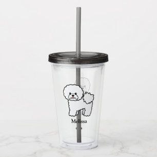Bichon Frise Süßer Cartoon-Hund mit individuellem  Acryltrinkbecher