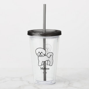 Bichon Frise Süßer Cartoon-Hund mit individuellem Acryltrinkbecher