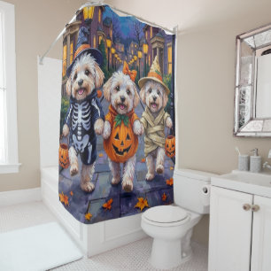 Bichon Frise Süßigkeitenbetteln Halloween Kostüme Duschvorhang