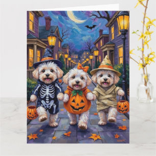 Bichon Frise Süßigkeitenbetteln Halloween Kostüme Karte