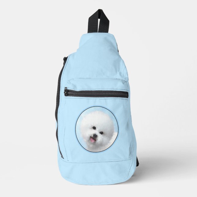 Bichon Frise Tenerife Malerei White Niedlich Dog A Crossbody Bag (Vorderseite)