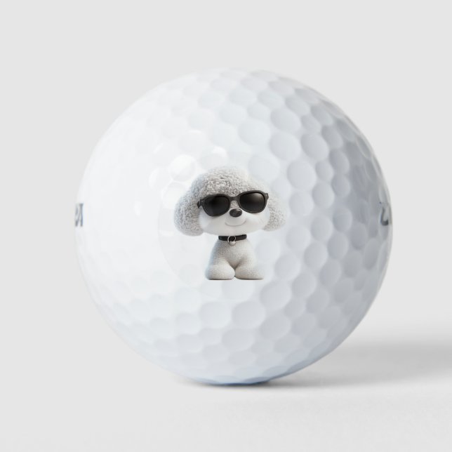 Bichon Frise Theme Golfbälle (Vorderseite)
