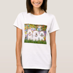 Bichon Frise Trio - Garten (VG) T-Shirt