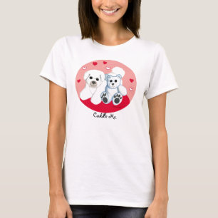Bichon Frise u. Teddybär-Herzen T-Shirt