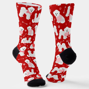 Bichon Frise Valentine Muster Socken