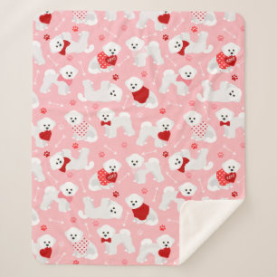 Bichon Frise Valentine Pattern Sherpadecke