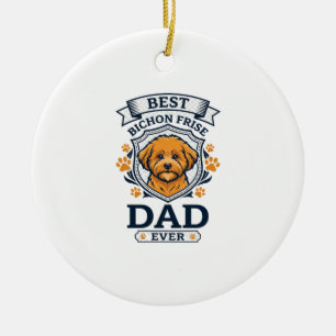 Bichon Frise Vater Einst Hundepfotenabdrücke Keramik Ornament