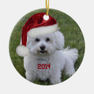 Bichon Frise Verzierung 2014 Keramik Ornament
