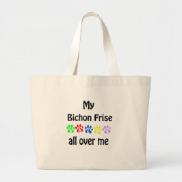 Bichon Frise Walks Design Jumbo Stoffbeutel