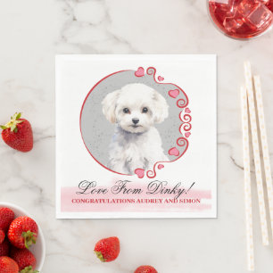Bichon Frise Wedding Napkins mit Hunden Foto Serviette