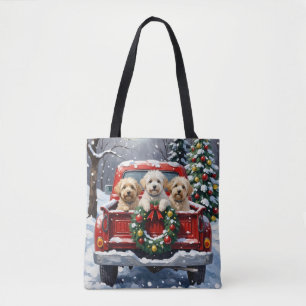 Bichon Frise Weihnachten Roter LKW Urlaub