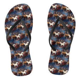 Bichon Frise Weihnachtsfeier Flip Flops