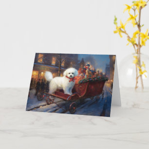 Bichon Frise Weihnachtsfeier Karte