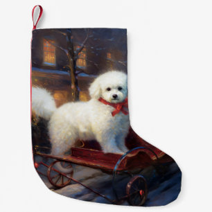 Bichon Frise Weihnachtsfeier Kleiner Weihnachtsstrumpf