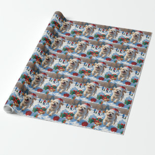 Bichon Frise Weihnachtsfest Schneeszene Geschenkpapier