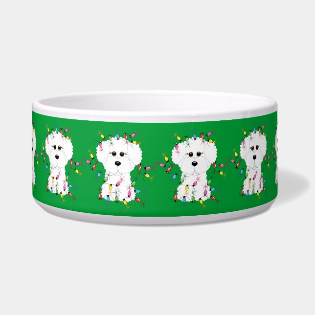 Bichon Frise Weihnachtshundeschüssel Napf (Vorderseite)