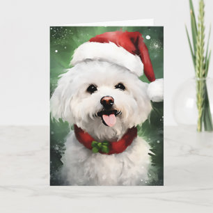 Bichon Frise Weihnachtsmalerei Karte
