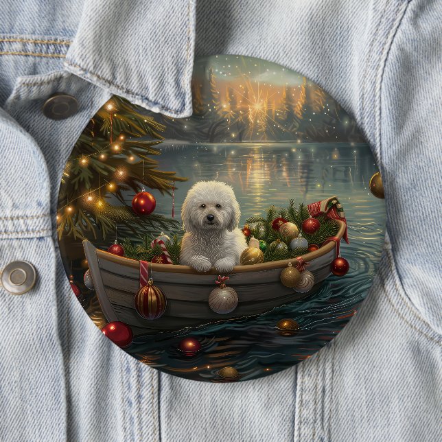 Bichon Frise Weihnachtsreise Button (Beispiel)