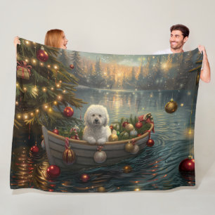 Bichon Frise Weihnachtsreise Fleecedecke