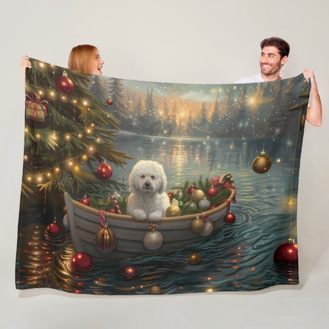 Bichon Frise Weihnachtsreise Fleecedecke (Beispiel)