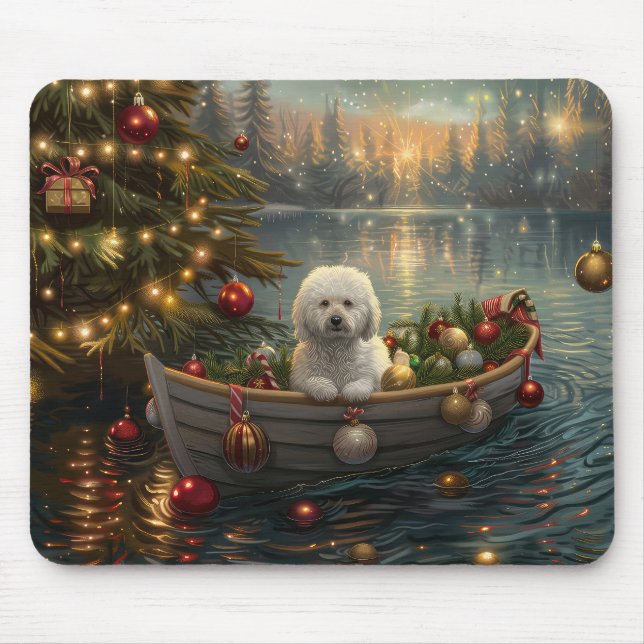 Bichon Frise Weihnachtsreise Mousepad (Vorne)