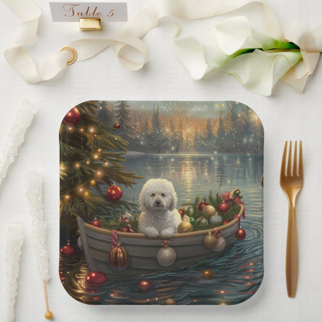 Bichon Frise Weihnachtsreise Pappteller (Hochzeit)