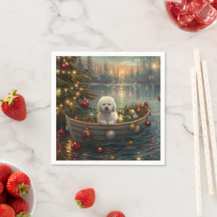 Bichon Frise Weihnachtsreise Serviette