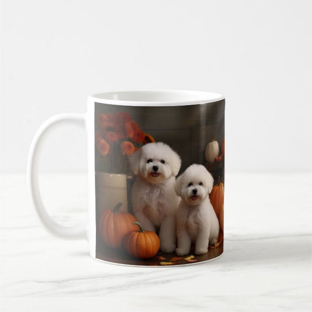Bichon Frise Welppy Autumn Delight Pumpkin Kaffeetasse (Links)