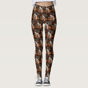 Bichon Frise Welppy Autumn Delight Pumpkin Leggings