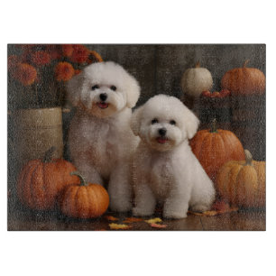 Bichon Frise Welppy Autumn Delight Pumpkin Schneidebrett