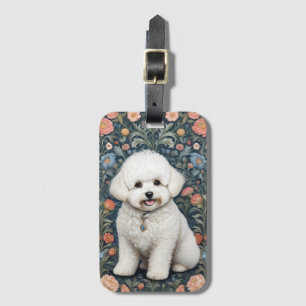 Bichon Frisé William Morris Inspirierte Floral Gepäckanhänger