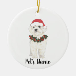 Bichon Havanese Maltesische Keramik Weihnachten Ornament