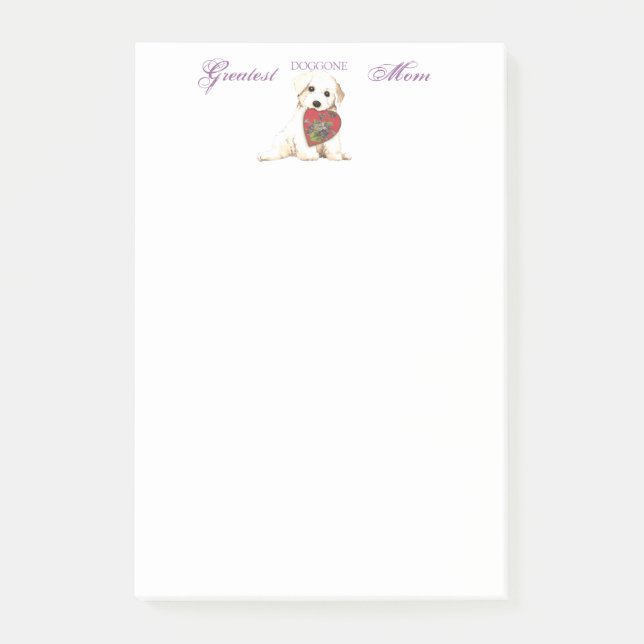Bichon Herz-Mama Post-it Klebezettel (Vorderseite)