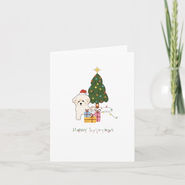 Bichon Holiday Card Feiertagskarte (Vorderseite)