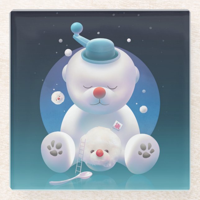 Bichon Ice Shaver Dreamland Glasuntersetzer (Vorderseite)