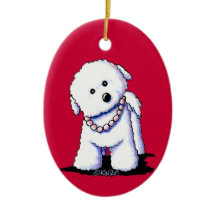 Bichon in Perlen Ornament