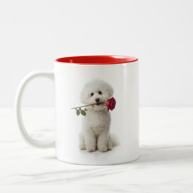 Bichon-Liebe Zweifarbige Tasse (Links)