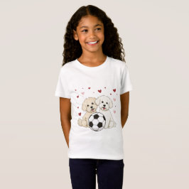 Bichón Maltés with soccer ball for Valentine's Day T-Shirt
