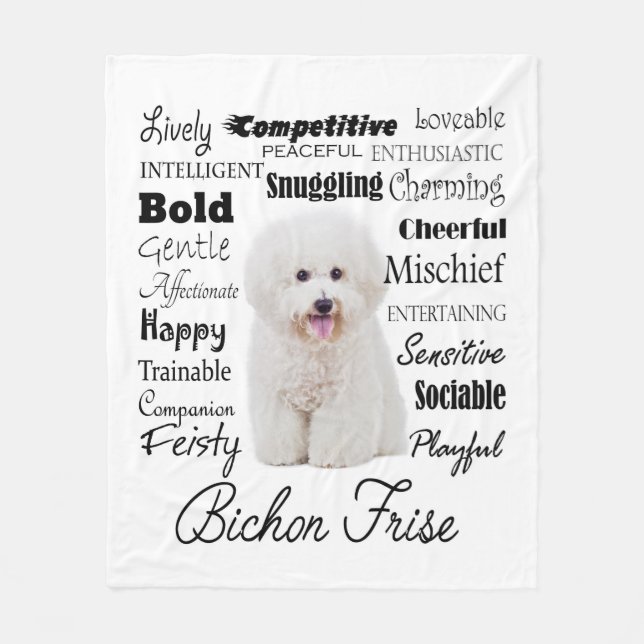 Bichon Merkmal-Fleece-Decke Fleecedecke (Vorderseite)