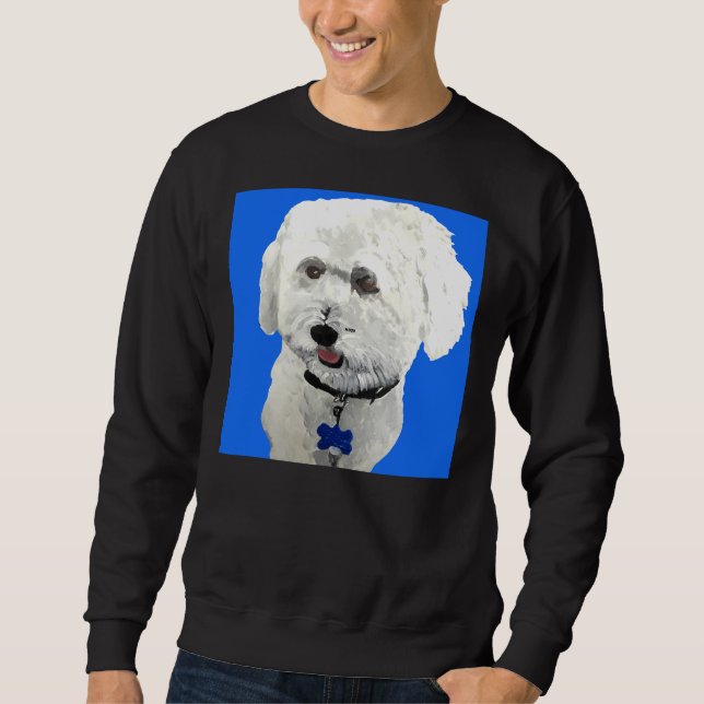Bichon Poodle Blue Sweatshirt (Vorderseite)