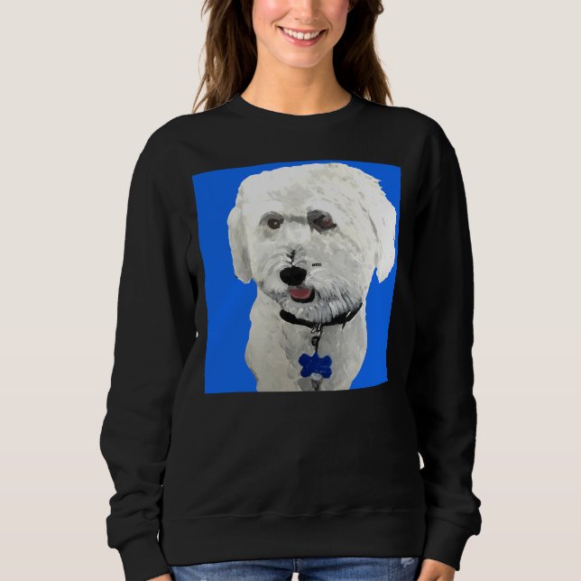 Bichon Poodle Blue Sweatshirt (Vorderseite)