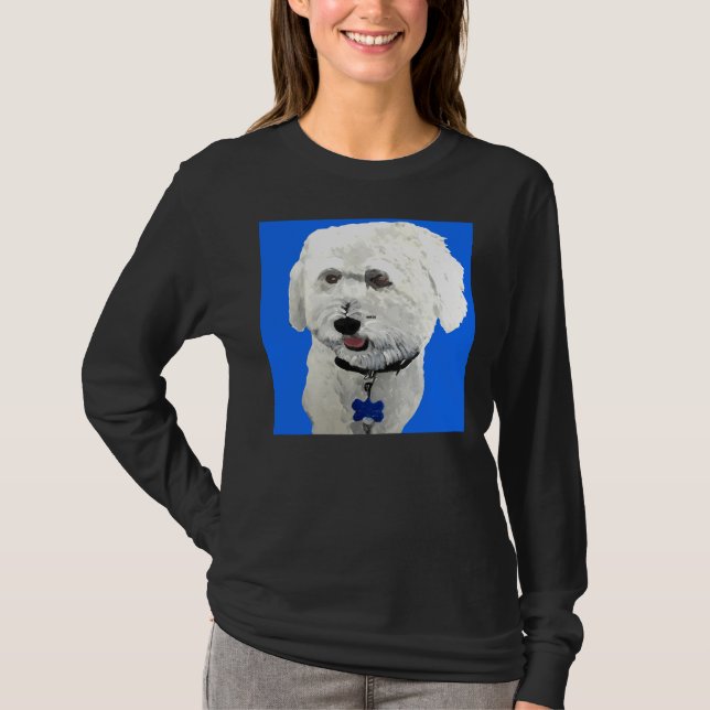 Bichon Poodle Blue T-Shirt (Vorderseite)