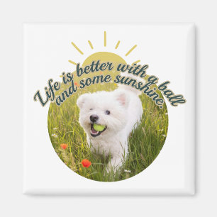 Bichon und Ball Dandelion-Tage Magnet