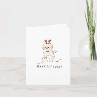 Bichon-Weihnachtskarte Feiertagskarte