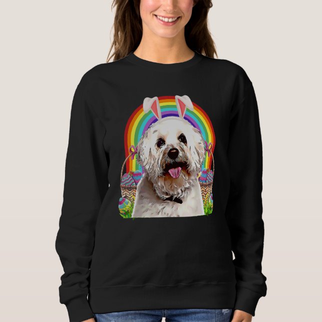 Bichons Frise Dog Oster Bunny Egg Hunt Sweatshirt (Vorderseite)