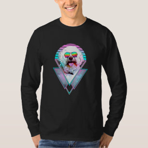 Bichons Frise Dog Vintag Retro Vaporwave Beach VI T-Shirt