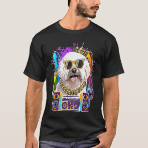 Bichons Frise Hund Hip Hop 90er Rap Music T-Shirt