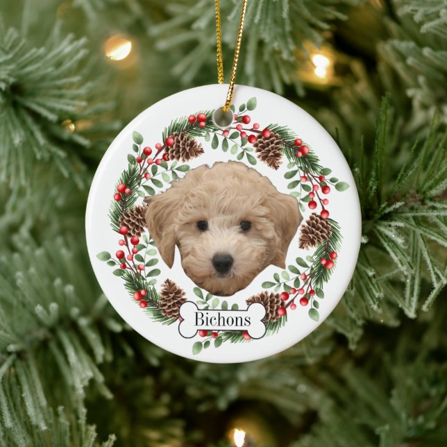 Bichons Frishenhund Personalisierte Begleiter Orna Keramik Ornament (Baum)
