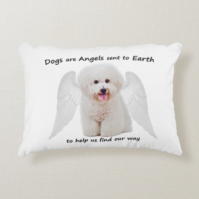 Bichons sind Angels Pillow Dekokissen (Vorderseite)